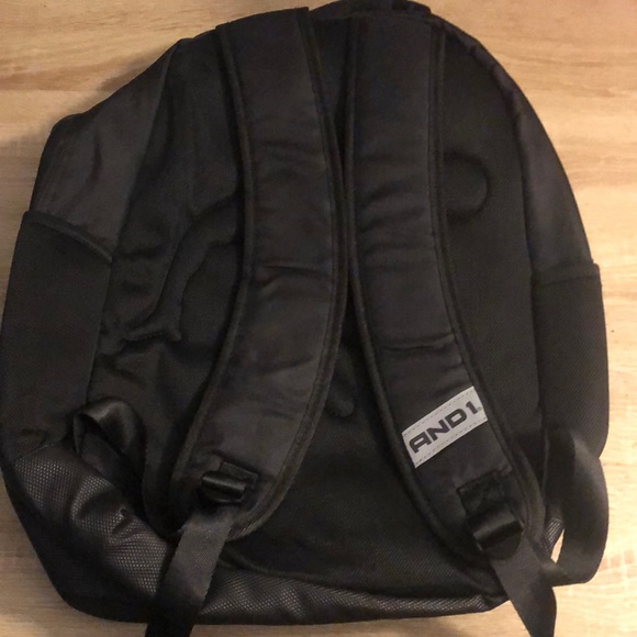 AND1 backpack school book bag black/white - Picture 5 of 5